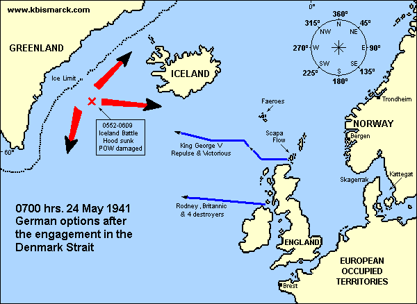 Bismarck in the Atlantic Map