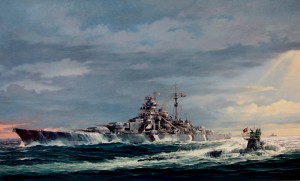 Battleship Bismarck Naval Paintings and Drawings
