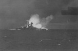 Bismarck in battle opens fire