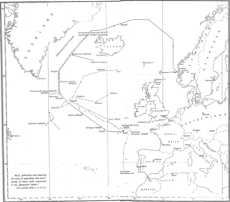 bismarck Admiralty map