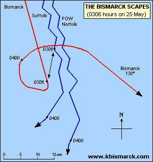 Battleship Bismarck lost map